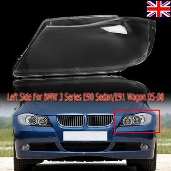 

MagicKit UK Stock Left Car Front Headlight Headlamp Clear Lens Plastic Cover Fit for BMW 3-series E90 Sedan 2005-2008
