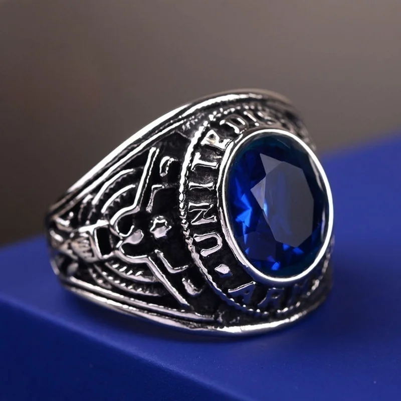 

New Retro Bohemian Round Crystal Inlaid Ring Men's Ring Fashion Vintage Rune Amulet Ring Religious Accessories Party Jewelry