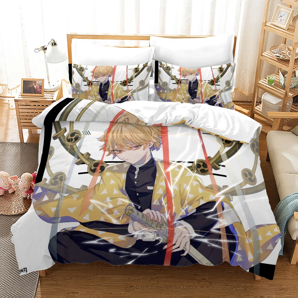 

Demon Slayer Bedding Set Single Twin Full Queen King Size Demon Slayer Bed Set Children Kid Bedroom Duvetcover Sets 3D Print 046