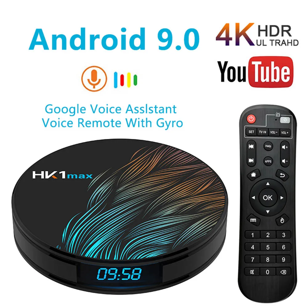Hk1 Max Smart tv Box Android 9 0 2G 16G WIFI2.4G BT4.0 H.265 HD Google store телеприставка поддержка Netflix Youtube VS H96 |