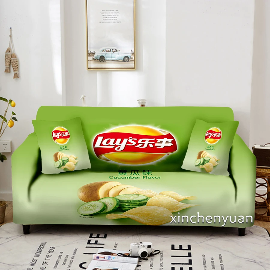 Potato Chips Lays 3D Print Elastic Sofa Cover Stretch Couch Cover Sofa