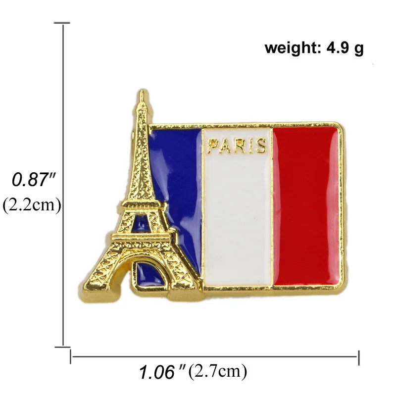 Bandiera nazionale della francia spille smaltate GR Paris torre Eiffel La Tour Eiffel Souvenir Badge spilla borsa vestiti spilla