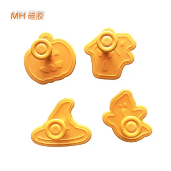 

Minghao 4-Piece Set Halloween Spring Embossed Cookie Cutter Fondant Cake Tools Y Cake Bakery Utensils Mixed