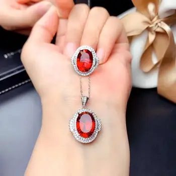 

Real Natural Topaz jewelry set Natural Real Topaz 925 sterling silver 1pc pendant,1pc ring