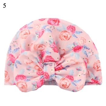 

Newborn Muslim Classic Bowknot Cap 2020 Baby Headwear Sleeping Hat Nightcap Comfortable Turban Cute Colorful Caps Kids Gifts