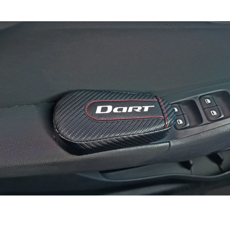 Для Дротика Dodge, 1 шт., карбоновая кожа, авто подушка для ног, наколенник, Автомобильный Дверной рычаг, автомобильные аксессуары, защита для автомобиля