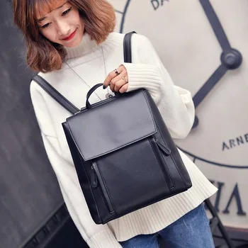 

New fashion PU leather backpack student bag travel multifunctional backpack