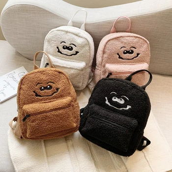 

Fashion Backpack Velvet Women Backpack New School Bag For Teenager Girls Rucksack Mujer Shoulder Bag Small Mochilas Female