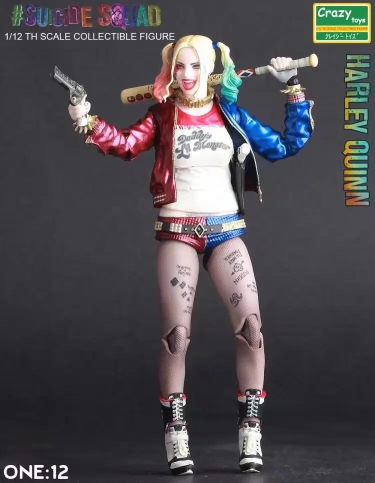 Beste Film anime Crazy Toys 112 Suicide Squad Harley Quinn   Joker Bjd Action Figure Collectible model Toy 7inch 18cm figurine