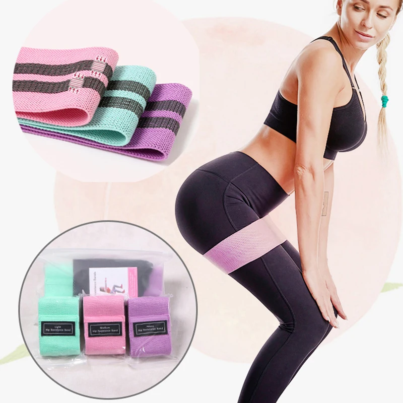 

3 types fabric resistance bands booty band set gym equipment workout elastic rubber band for yoga sports fitness hip training