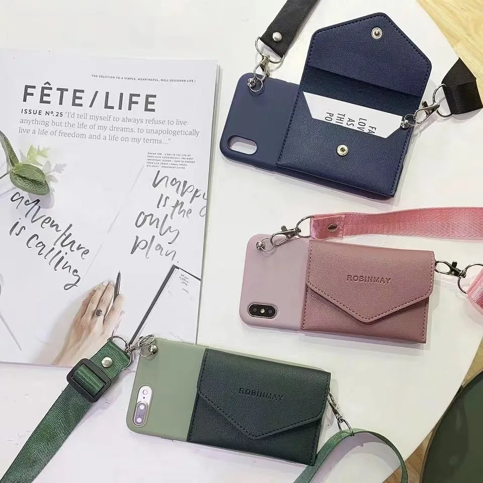 Card Pocket Case For Xiaomi 10 Pro Note Mi 9t 9 Se 8 Lite Explorer A1 A3 Lite Cc9 Cc9e Poco F2 Crossbody Lanyard Case Cover Wallet Cases Aliexpress