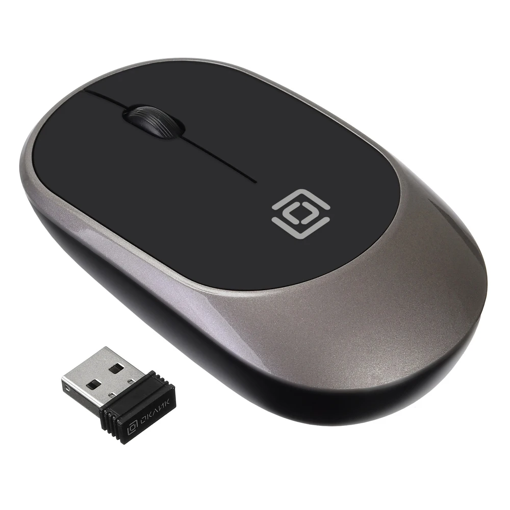 Мышь Oklick 535MW черный/серый оптическая(1000dpi) беспроводная USB(2but