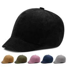 Новинка, для взрослых мужчин и женщин, Вельветовая одноцветная бейсбольная кепка с регулируемым задним ремнем, Осень-зима, модные шляпы для пар