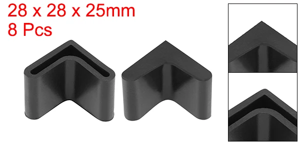 24mmx24mm 8Pcs Uxcell 8-24 шт резиновые крышки для мебели Угловые колпачки L образный 24x24x3/29x29x4/34x34x3/38x38x3/50x50x4 мм ножки стола с отверстием - Цвет: 24mmx24mm 8Pcs