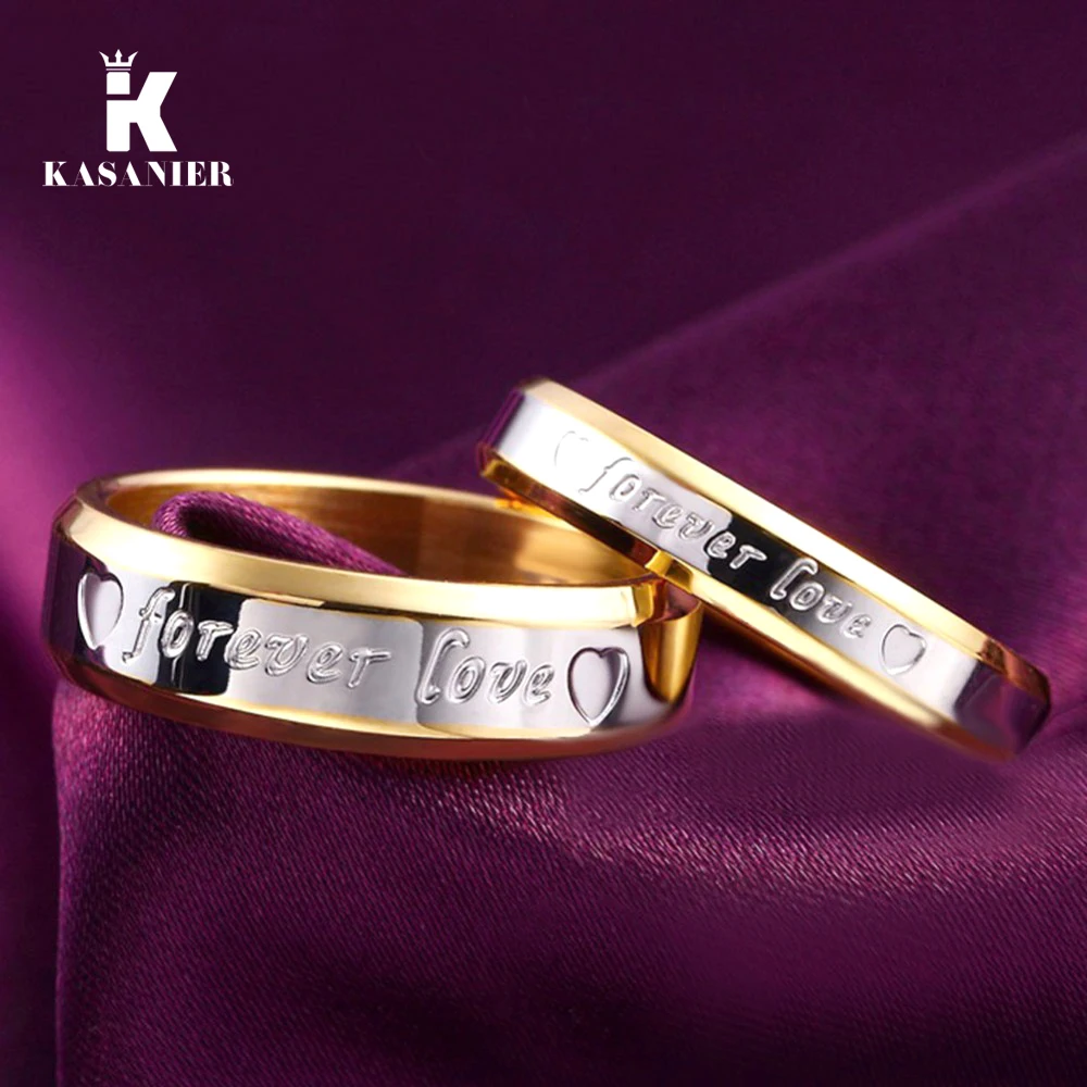 5 шт. новые золотые кольца с надписью Forever Love ювелирные аксессуары для женщин и