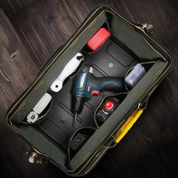 Sac à outils pour électricien, outils de menuiserie réparation de quincaillerie organisateurs de rangement portables boîte à outils clé de travail sac à outils 