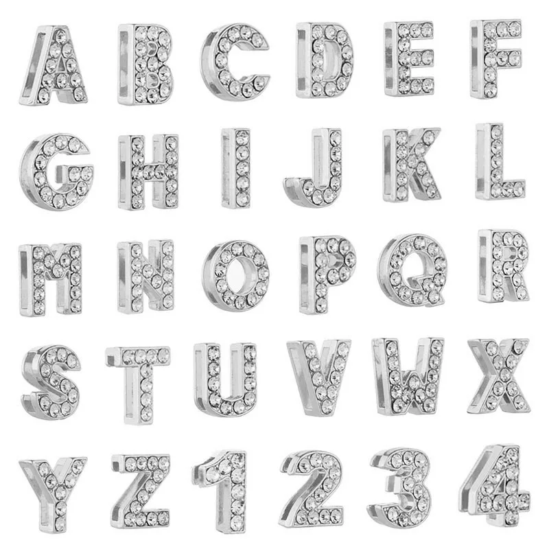 Mesh Bracelet Charm Letter Letter Charm Silver Plated Letter Charm 