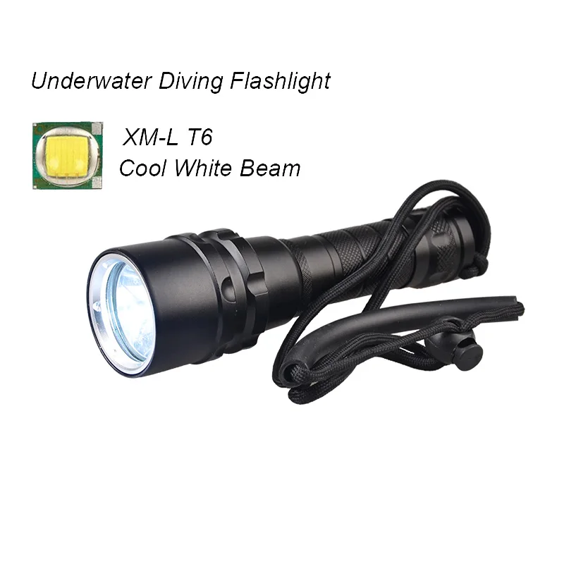 10W XML T6 white TMWT Портативный 10 W CREE XML T6 светодиодный фонарик Дайвинг красный УФ желтый Факел Flash Light 80 M Подводный лампа для Diver - Испускаемый цвет: 10W XML T6 white