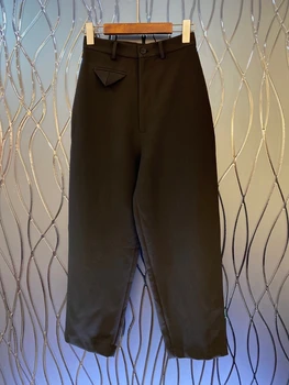 

2020 Spring and Summer New Women's Button Pants Decorative Solid Color All-match Pants Casual Pants 718