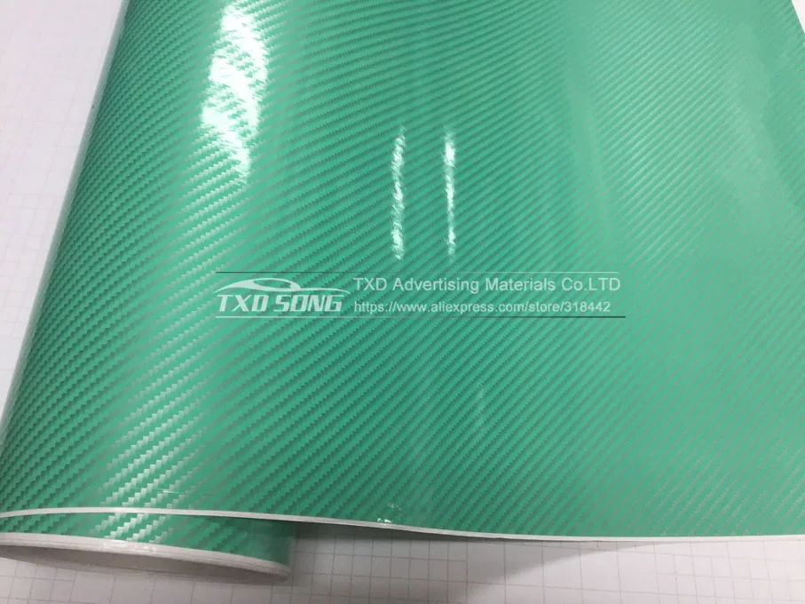 Tiffany blue Premium Twill 2D Глянцевая виниловая пленка из углеродного волокна для