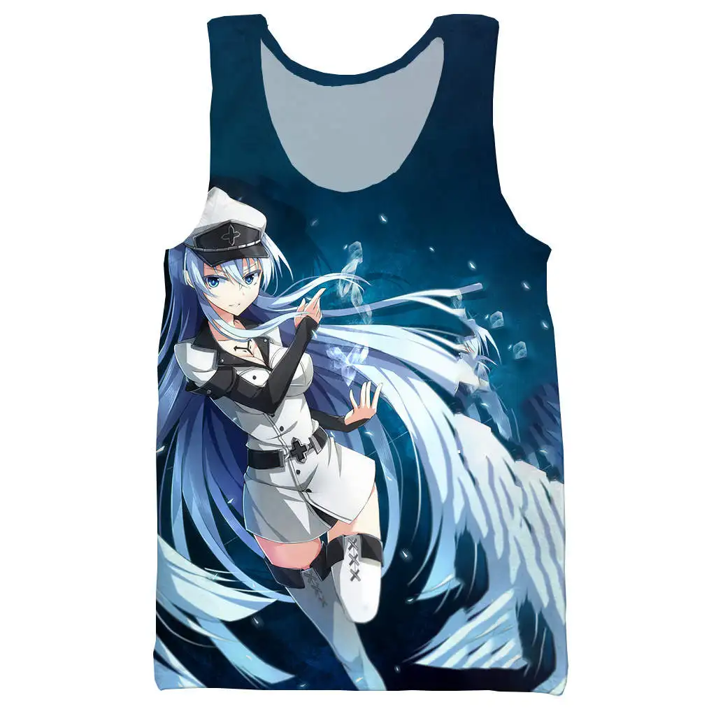 Убийца Акаме esdeath 3D Печатный Топ на бретелях для мужчин модный летний топ на бретелях для работы Мужские Женские топы на бретельках