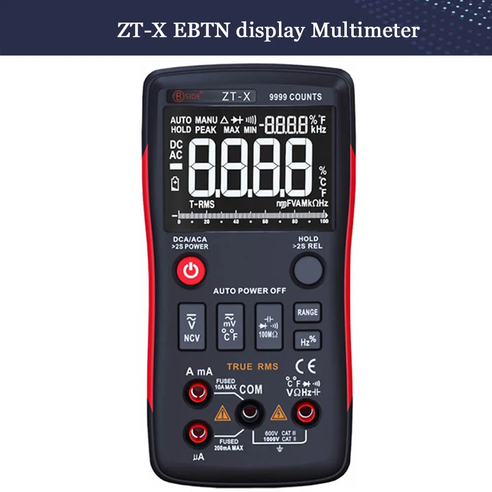 Цифровой мультиметр BSIDE ZT серии True RMS Авто Диапазон Multimetro Вольтметр Амперметр емкость температура Ом Гц NCV тестер - Цвет: ZT-X