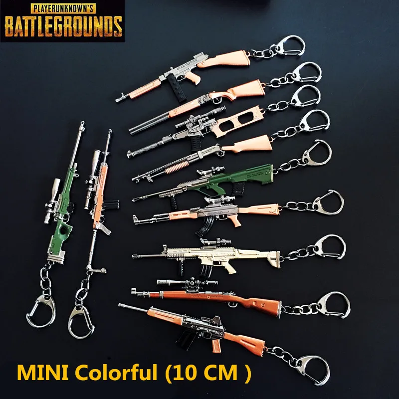

Game PUBG keychain Weapon Model 98K AWM SCARL key Chains Keyring Pendant For Fans Memento Gifts PUBG Accessories Toy Size 10CM