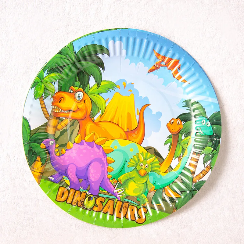 New Dino Blast Luncheon Paper Party Plates Dinosaur Supplies Birthday Partyware 