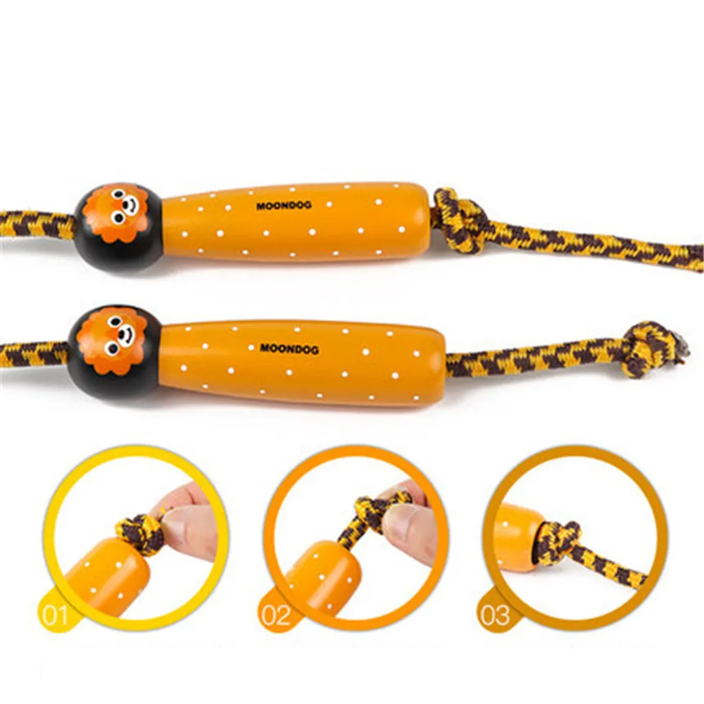 Outdoor&Sport Wooden Cartoon Handle Exercise Fancy Fitness Workout Adjustable Rope Skipping Sports Exercise Cardio Equipment 47