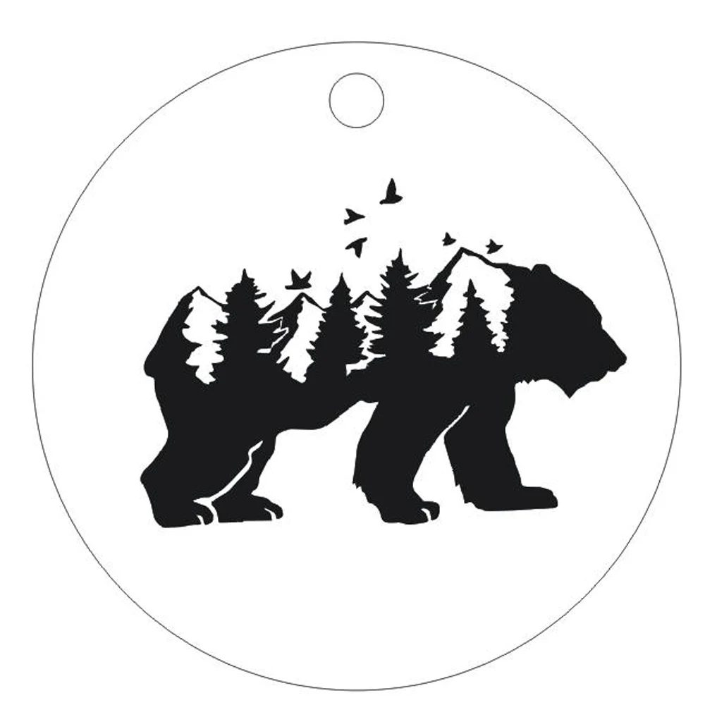 Ожерелье Mama bear, семейная вдохновляющая ручная штампованная гравировка, ожерелье, Очаровательная круглая подвеска, цепочка, ожерелье, ювелирное изделие, подарок матери - Окраска металла: Charm Only