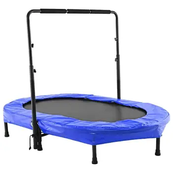 

Oval Foldable Parent-Child Twin Trampoline Jumping Rebounder Gymnastic Exercise Rebound Fitness Bounce Trampolines With Handrail