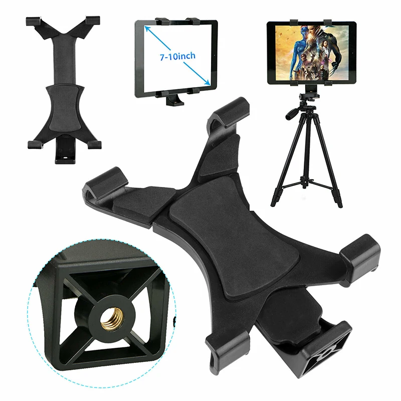 Universal Tablet Tripod Mount Clamp Tripod Mount Holder Bracket Clip For iPad Galaxy