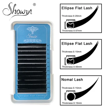 

Mink Cilia Eyelashes Individual Ellipse Flat Eyelashes Extensions Cashmere Flat Lashes New All Styles 0.15 0.20 Softer Ellipse