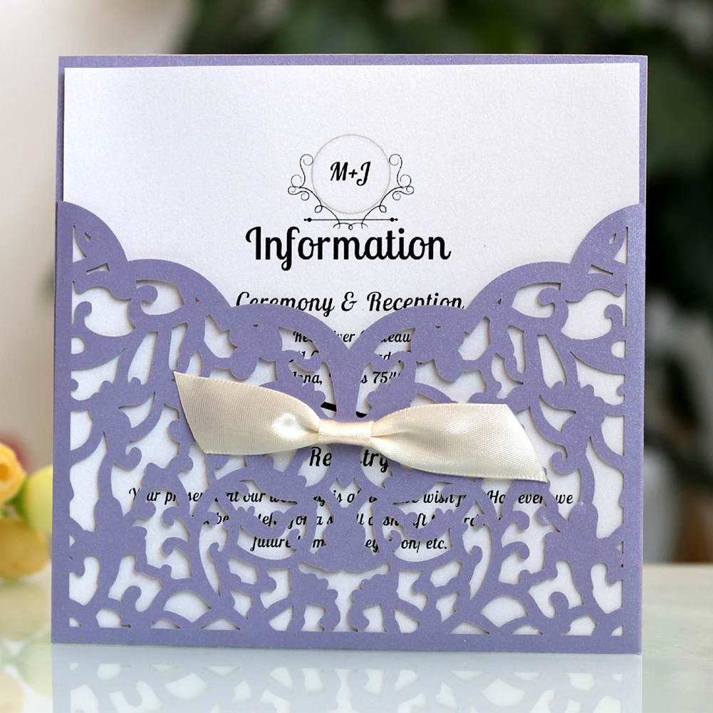  Event Business Greeting Wedding Envelope Out Lace Pocket Invitation Card Set Portable Lightweight R - 4.00023E+12