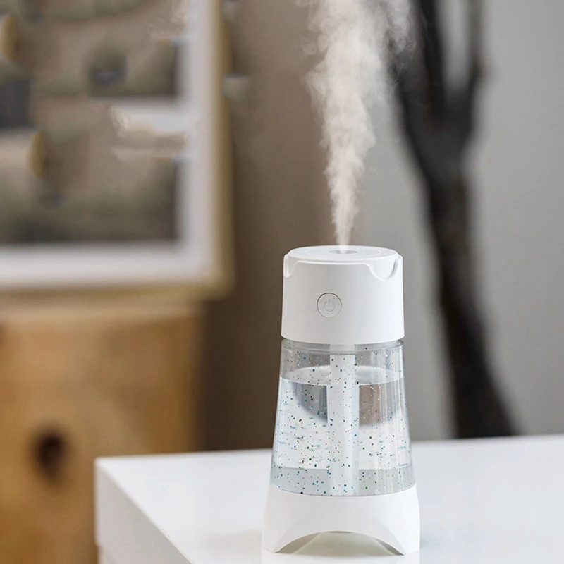 White 300ML USB Cat Air Humidifier Ultrasonic Humidifier with LED Light Mini USB Fan for Home Office - Цвет: White
