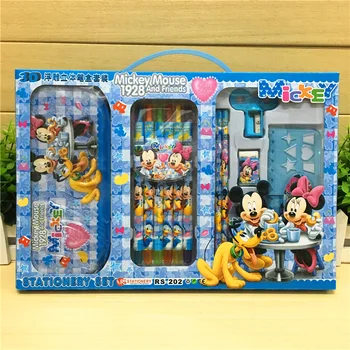 

Complete Disney Mickey Mouse Children PencilCases Kids School Supplies Stationery Cartoon Pencil Bag Boys Girls Set