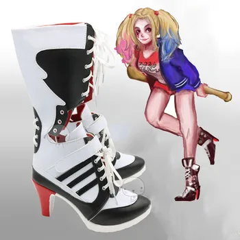 

CostumeBuy Suicide Squad Cosplay Quinn Boots Bad Girl Shoes leather Boots Adult Women Halloween Accessories Custom Made