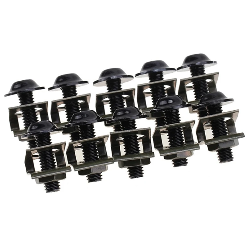 10Pcs/Set Aluminium Motorcycle M5 Fairing Bolts Fastener Clips Screw Nuts Car Accessories Metal &amp |