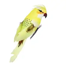 12PC Colorful Parrots Artificial Birds Model Outdoor Home Garden Lawn Tree Decor