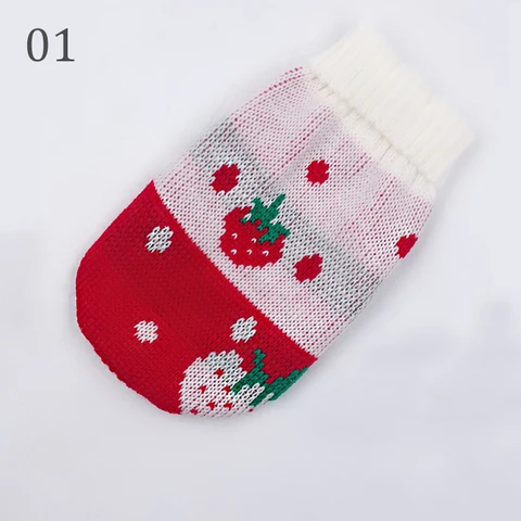 Cartoon Cat Dog Clothes Warm Christmas Knitting Sweater For Small Yorkie Pet Clothing Coat Crochet Cloth XS-3XL