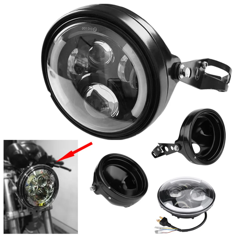 

For FXWG FXST models 7 Inch Refit Round Motorcycle H4 Headlight Headlamp with Lamp Housing and Headlight Brackets led headlight