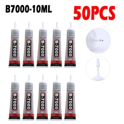 Lot de 50 colles B 7000, 10ml, multi usages, Super meilleure colle froide, résine époxy B7000, bricolage, artisanat, verre, écran tactile, téléphone portable 