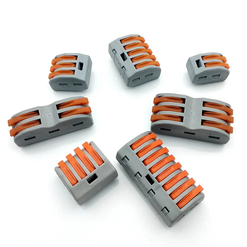 

222-412 222-413 222-415 Compact Wire Wiring Connector Conductor Terminal Block With Lever 0.08-2.5mm2 214 218 SPL-2 3