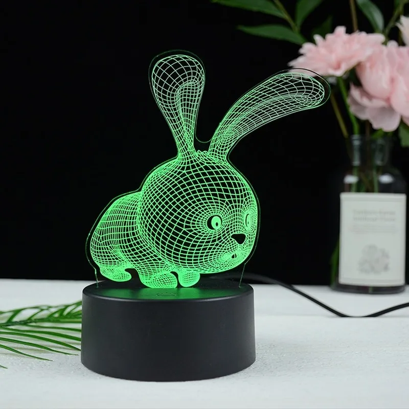 USB креативная 3D иллюзионная лампа светодиодный ночсветильник абстрактная