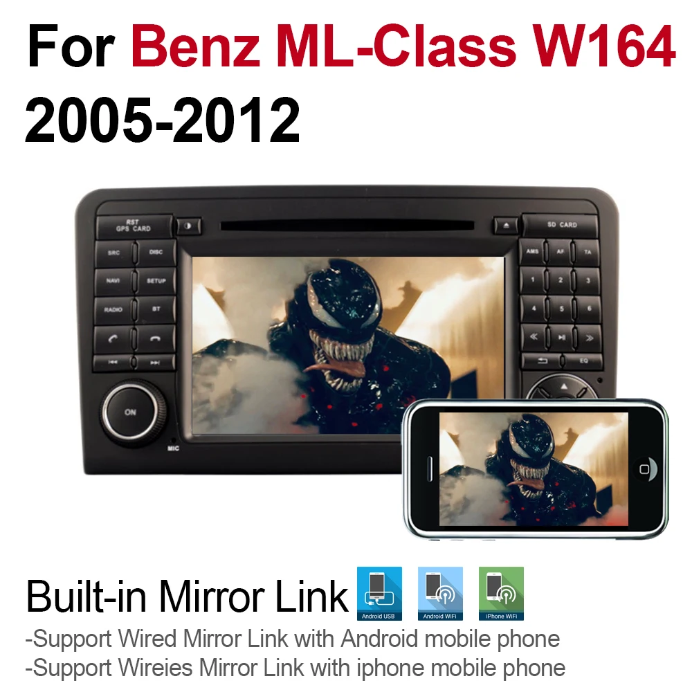  4GB android 9.0 car dvd player for Mercedes Benz ML320 ML350 W164 2005~2012 NTG Multimedia GPS Navi