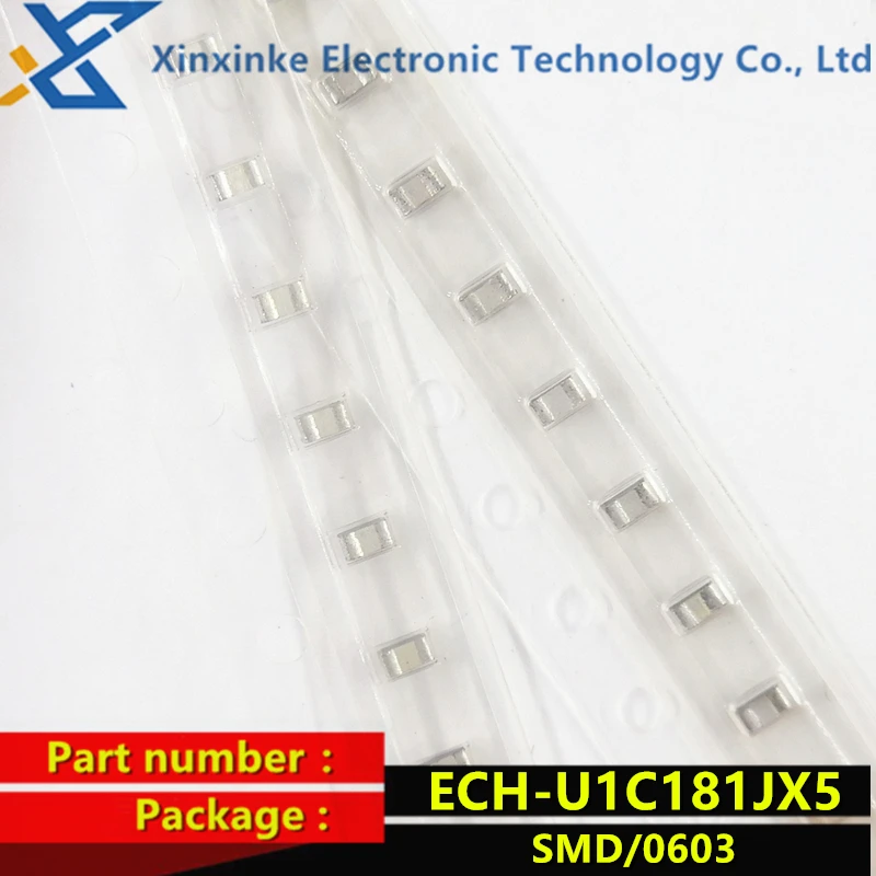 

10PCS ECHU1C181JX5 Thin Film Capacitor 180pF 16VDC 5% 2% PPS 0603 ECH-U1C181GX5 CBB Polyester Capacitance New Original Genuine