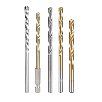 

uxcell 1-2 Set 1.5mm-6.5mm/1mm-10mm Drilling Dia HSS Twist Drill Bit Set Titanium Coating Straight Shank Spiral Rotary Tool