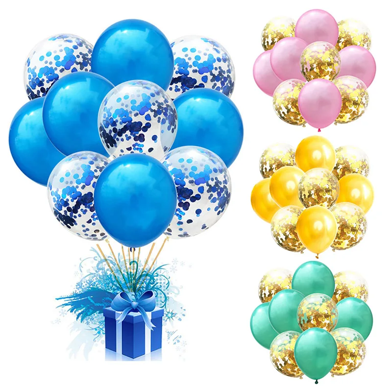 10pcs 12inch Multicolor Confetti Balloon Wedding Birthday Table Decoration Baby Shower Boy Girl Christening Bachelorette Party