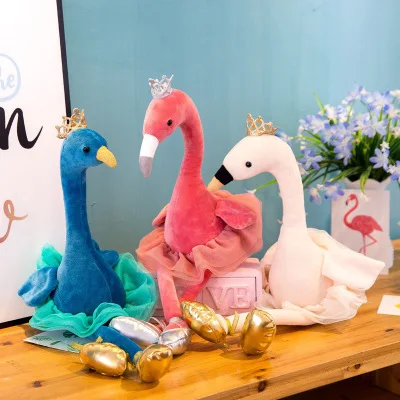 

New Creative Software Ballet Swan Peacock Flamingo Doll Plush Doll Children'S Doll Plush Toy Girl Gift Ae068