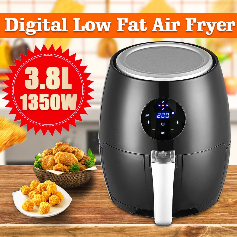 Billig 1350W 3.8L Elektrische Friteuse Air Friteuse Digital LED Touch Screen Timer Temperatur Control Power Air Friteuse Eletric